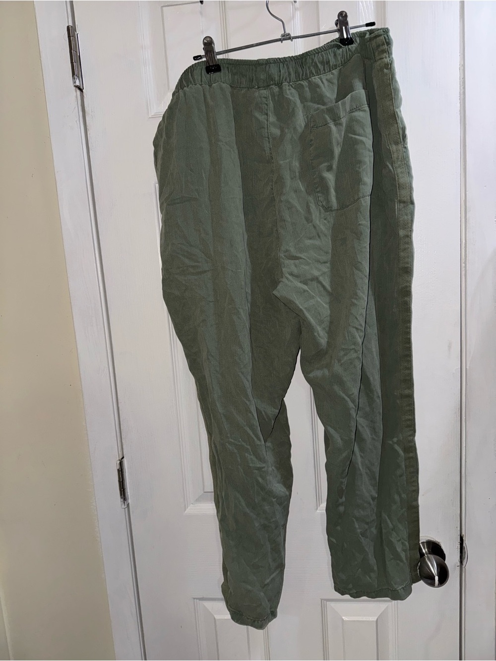 Caslon Sage Green Linen Blend Drawstring Pants Women’s Size L NWOT Relaxed Fit - Picture 9 of 9